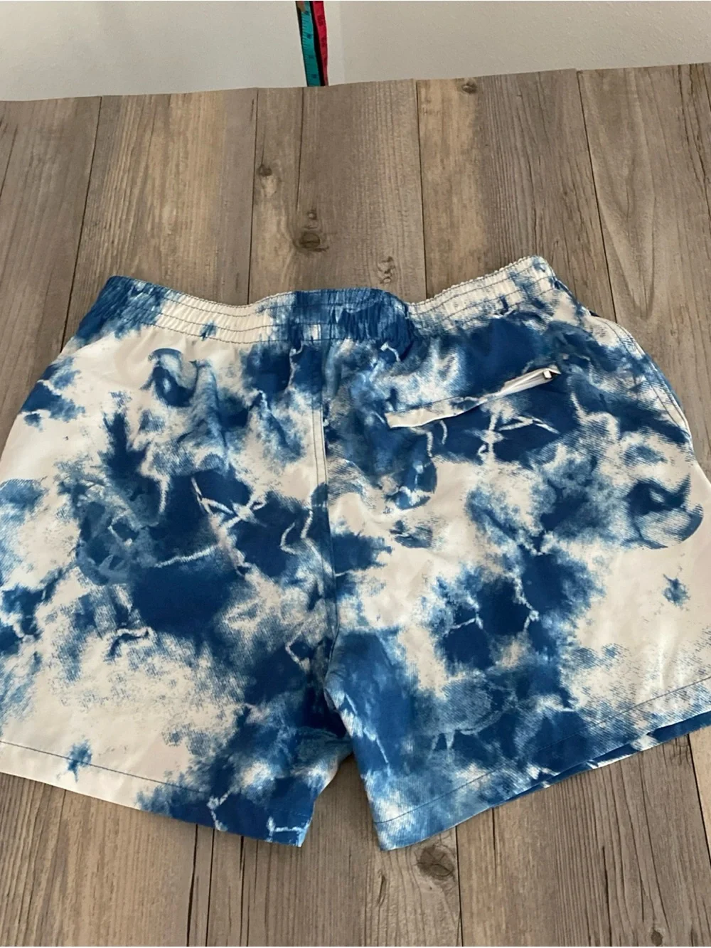 Duvin Design Co Men’s Lined Swim Shorts Trunks Storm Tie-Dye Large
